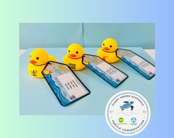 Cruising Ducks with Cruise Line Logo Printing & Personalized Tags | Carnival, Royal Caribbean, Norwegian, Holland, Disney, Celebrity!