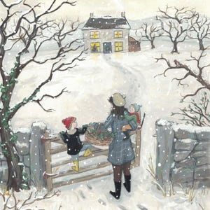 Neige sur neige - Carte de voeux - Carte pliée