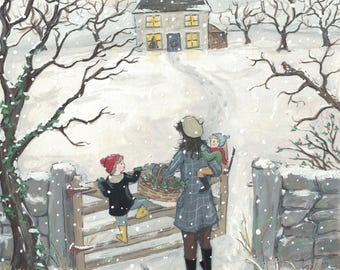 Snow on Snow Greeting Card - Christmas Card