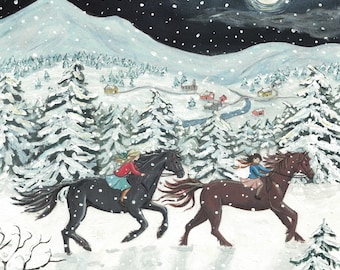 Snow Sisters - Greeting Card - Folded Card
