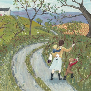 Raccolta di more - Biglietto d'auguri - Biglietto piegato