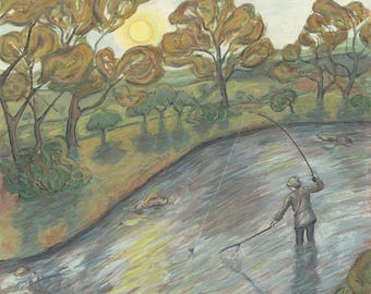 In Search of Trout - Greeting Card - Folded Card