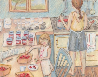 Strawberry Season - Original Gouache Painting