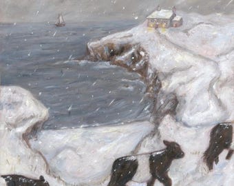 Original Oil Painting 'When the Cows Come Home '