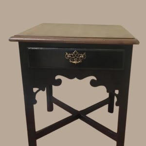 Thomasville Side Table Refinished in Black and Walnut ***FREE SHIPPING