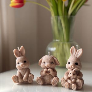 Candele a forma di coniglietto | Candele a forma di coniglietto pasquale | Candele pasquali | Decorazioni pasquali | Candele per la casa