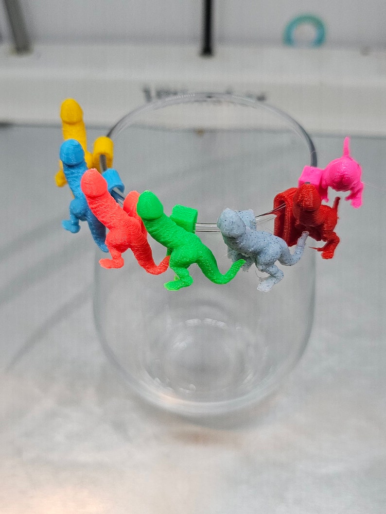 Stemless Wine Charms Drink Charms Penisaur Multi Pack Etsy