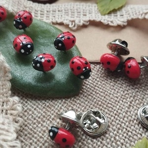 Ladybug pin, Ladybug miniature brooch, Realistic ladybird, clay ladybug, little ladybug Valentines day gift