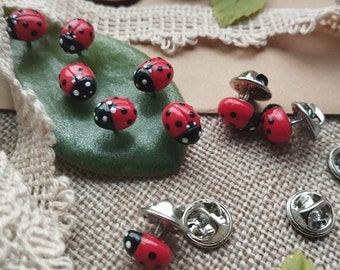 Ladybug pin, Ladybug miniature brooch, Realistic ladybird, clay ladybug, little ladybug Valentines day gift