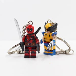Custom Made Keychain Keyring - Deadpool and Wolverine For Movie Comic Fans