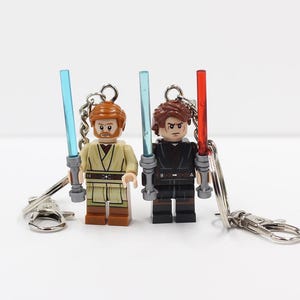 Custom Made Keychain Keyring - Dark Side Anakin and Obi-Wan For Star Wars Fans