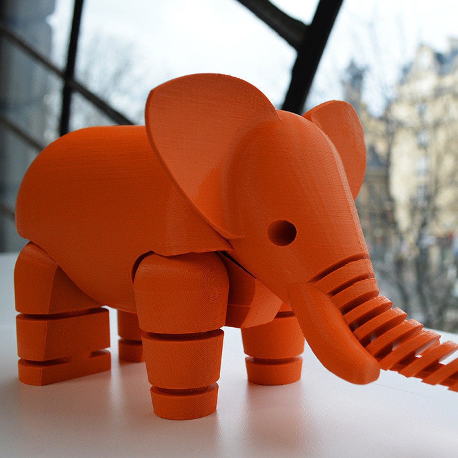 3D Flexible Elephant STL, 3D Cute Elephant Model, Flexi Elephant 3D ...