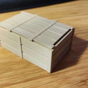 STL File, 3D Wooden Crate, Printable Wooden Crate, Pallet Crate STL for Dollhouses