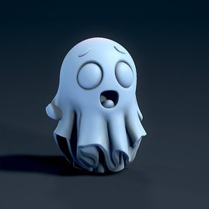 3DかわいいゴーストSTLファイル、3D STLファイル、3Dプリントギフト、かわいいゴーストフィギュア3Dプリントファイル、STLファイル