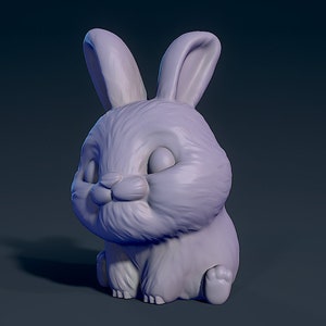Cute Rabbit 3D, Cute Rabbit STL, 3D Miniature Rabbit, 3D Printing File, Cute Rabbit With 3D Printer, Digital Dowload, 3D Cute Rabbit Model
