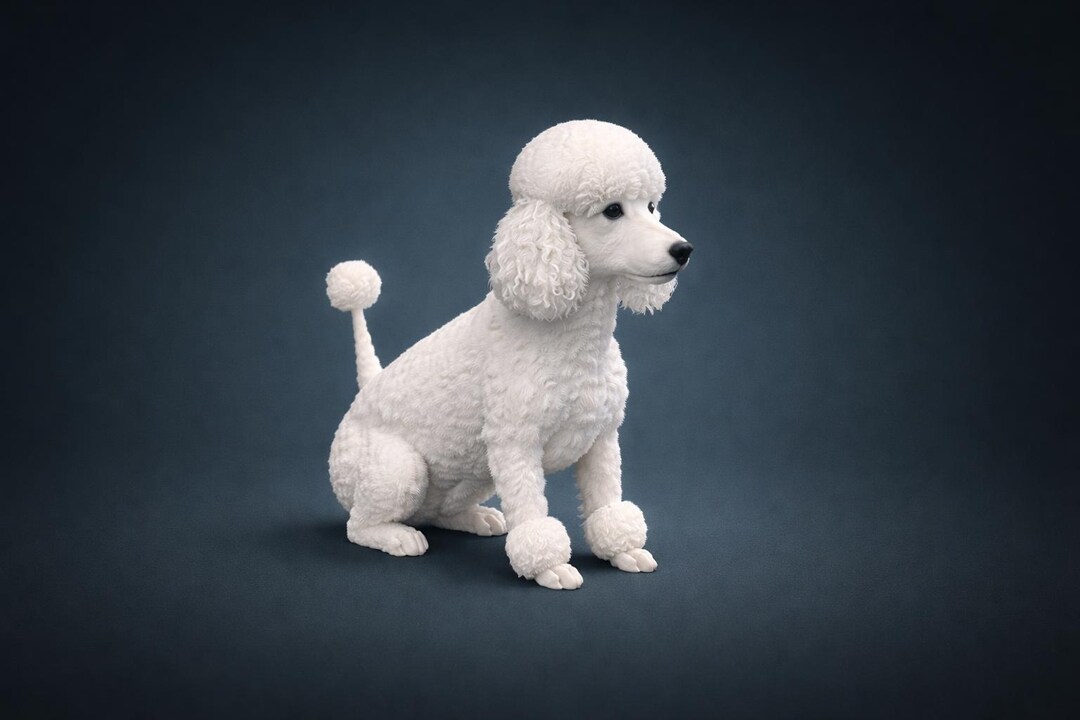 Poodle Dog STL File, 3D Cute Poodle Print File, Gift With STL File, 3D ...