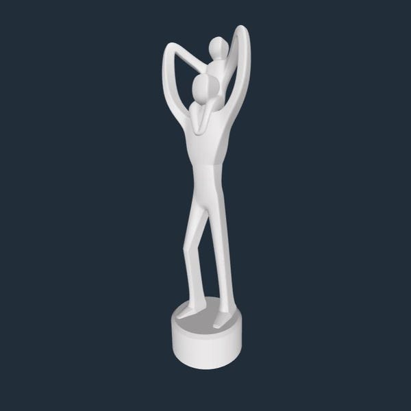 Plik STL z rzeźbą na Dzień Ojca, Ojciec i dziecko 3D, Prezent dla ojca z wydrukiem 3D, Prezent dla ojca 3D w formacie STL, Plik do druku 3D
