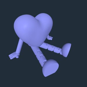 3D Funny Heart With Flexy Legs, Funny Heart STL, 3D Printing, Gift For Girlfriend With 3D Print, Ready To Print, Digital Dowload
