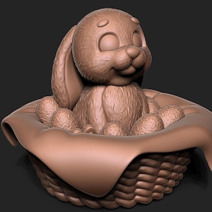 3D Cute Easter Bunny Egg STL File, 3D Bunny Egg, 3D Printing File, Gift With STL File, Home Decor, Cute Bunny STL File, 3D Bunny Rabbit