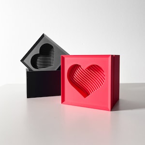 Valentine&#39;s Day Gift Box STL File, 3D Gift Box STL File For 3D Printing, Heart Jewelery Box 3D, Modern Heart Box STl File, Love Gift With 3D