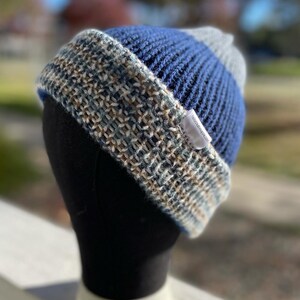 Reversible blue beanie