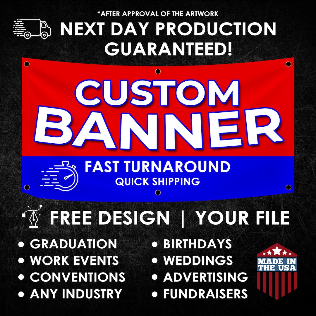 Personalized Vinyl Banner – Custom Event & Business Sign, Waterproof - Etsy