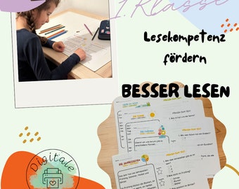 Lesekompetenz Förderblätter / Leseverständnis Lesepassagen / 1. Klasse 2. Klasse Übungen Deutsch Digitaler Download PDF Eltern Lehrer