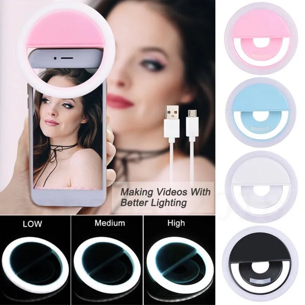 Portable Selfie LED Light Ring for Phones - Studio-Quality Illumination