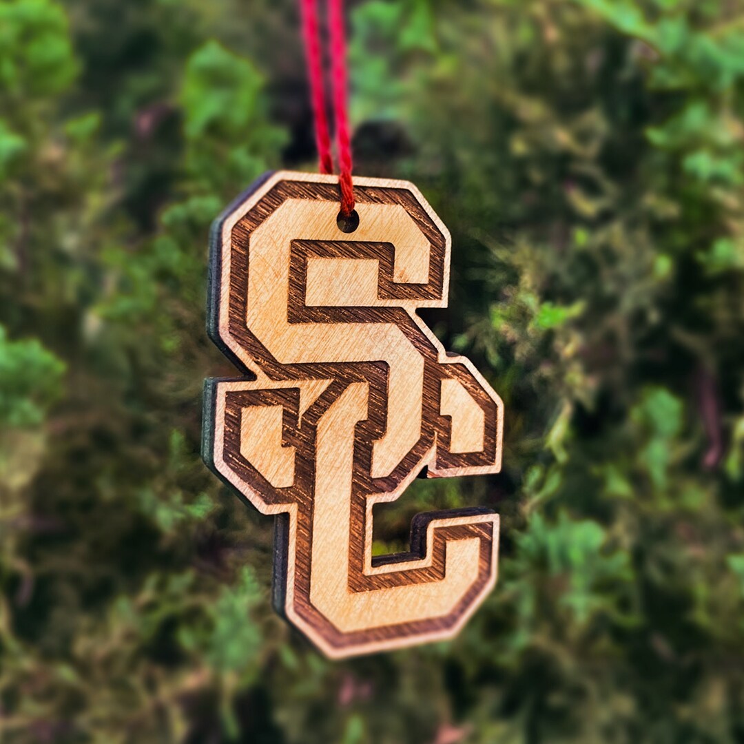 USC sc Birch Wood Laser Engraved Holiday Christmas Etsy
