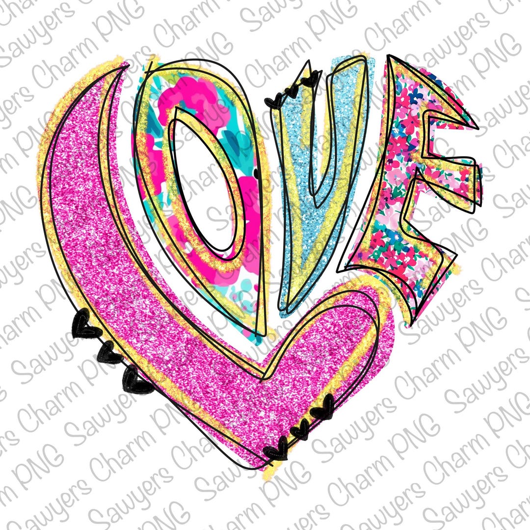 PNG Retro LOVE Printable File, Sublimation Heat Transfer Design ...