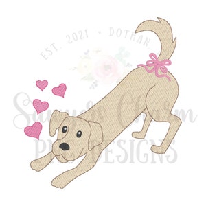BUNDLE PNG faux sketch embroidery Printable file, Sublimation Heat Transfer Design Digital Clipart, Valentine&#39;s Day dogs, boy/girl, hearts