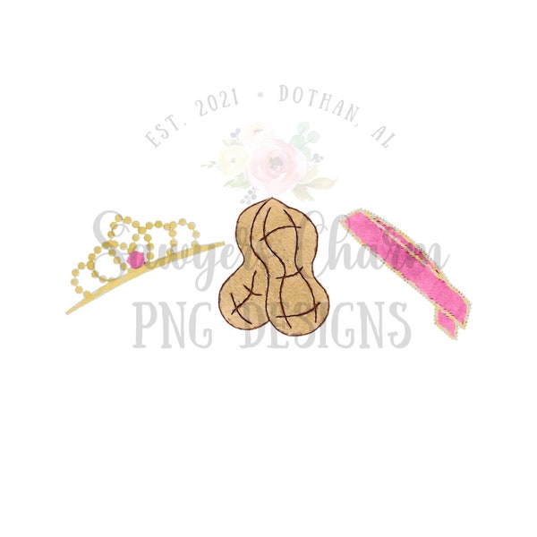 BUNDLE PNG Watercolor Printable file/Sublimation/Heat Transfer Design/Digital Clipart, Pageant crown, peanuts, sash trio, pink, purple, aqua