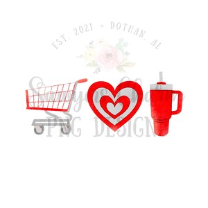 PNG Aquarell druckbare Datei/Sublimation/Wärmeübertragung Design/Digital Clipart Warenkorb, Herz Bullseye, Wasserbecher Tro, Mama Leben