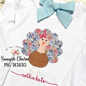 PACOTE PNG aplique falso arquivo para impressão/Sublimação/Design de transferência de calor/Clipart digital - Peru de Ação de Graças, menino/menina, com/sem laço