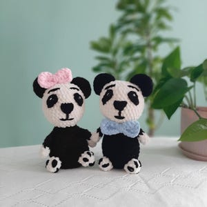 Crochet panda pattern , crochet plushies amigurumi pattern , crochet bear pattern , crochet animals toy pattern.