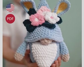 Crochet Gnome Pattern: Easter Bunny Amigurumi Toy (PDF Pattern)