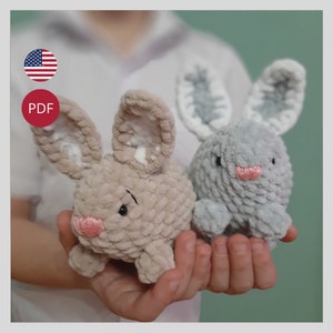 Crochet pattern amigurumi Easter bunnies , mini plush toy amigurumi crochet pattern , crochet rabbit amigurumi pattern.