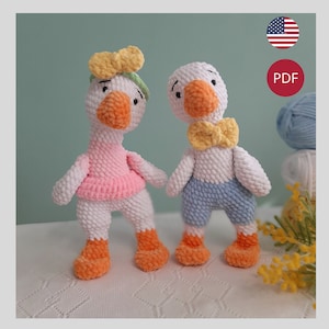 Crochet Goose Amigurumi Pattern: Plush Bird, Easter Decor (PDF Tutorial)