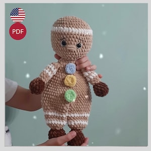 Crochet Gingerbread Amigurumi Pattern: Christmas Plushie (PDF Pattern)