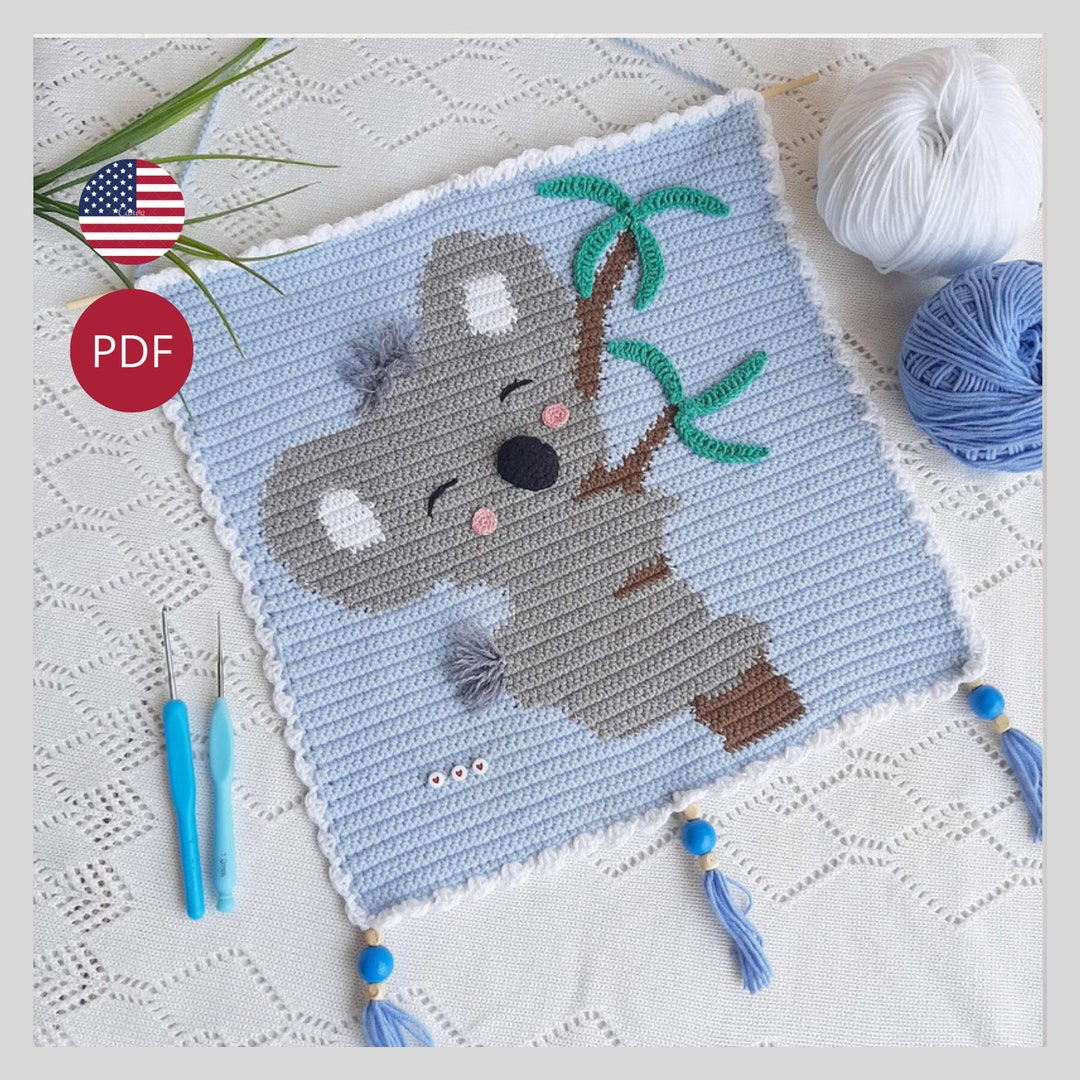 Koala Wall Hanging Crochet Pattern, Kids Room Decoration Koala Pattern