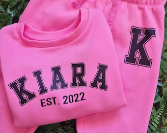 Personalised Kids Tracksuit Set – Custom Name Hoodie + Joggers – Toddler & Kids Jumper