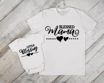 Mama and mini matching outfit, Mummy and me, Blessed mama, little blessing, Mother's Day gift