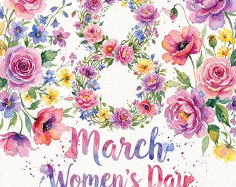 Floral International Women's Day Print | March 8 Empowerment Wall Art (Digital Download)