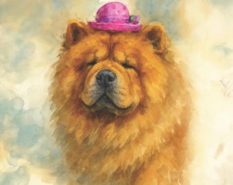 Booper Doo Chow Chow Watercolor Art Print | Dog Portrait Collection (Digital Download)