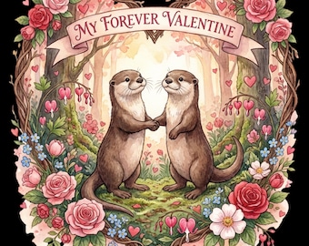 8 Watercolor Otter & Owl Love Art Prints | Whimsical Nursery Decor (Digital Download)