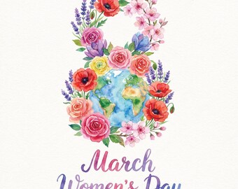 Floral International Women's Day Print | March 8 Empowerment Wall Art (Digital Download)