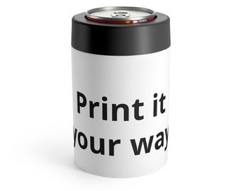 Porta latas de acero inoxidable: con aislamiento al vacío de 12 oz