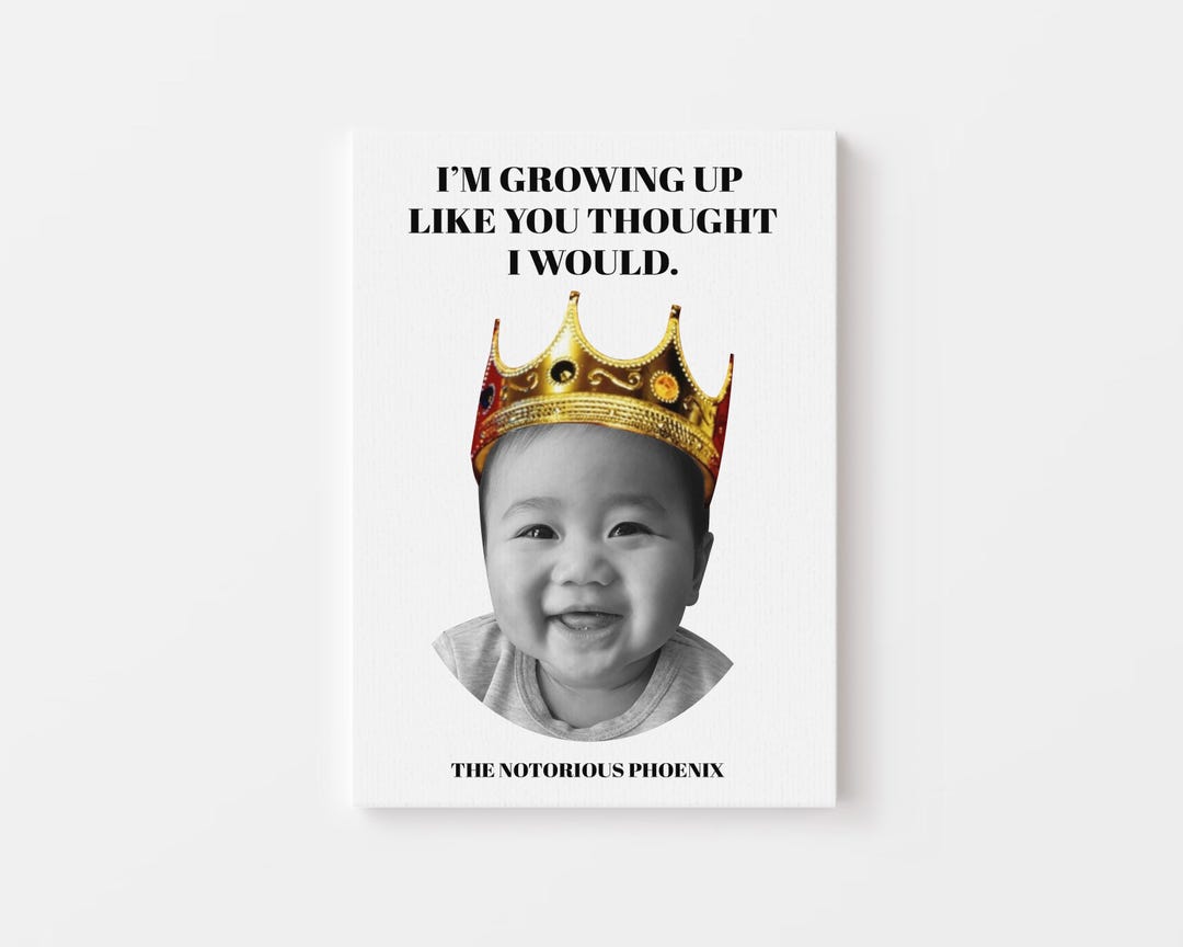 Notorious Biggie ONE Birthday Growing up Poster, Biggie Smalls 1st