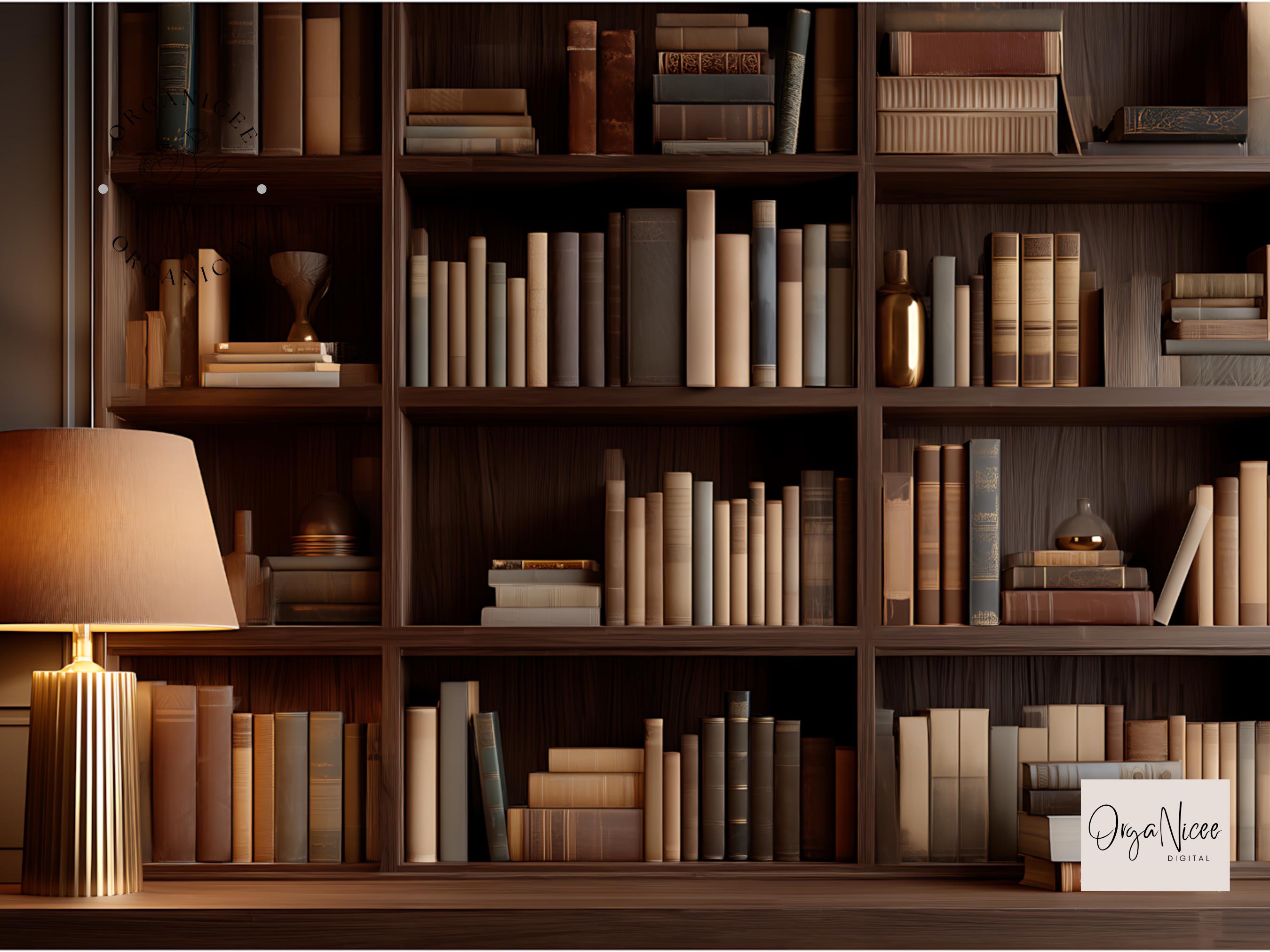 Virtual Background Study Warm Library Bookshelf Zoom Background With Lamp Soft Focus Virtual ...