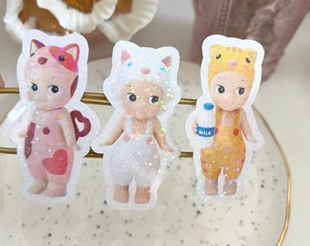 Sonny Angel 3Pcs. CAT LIFE 2 Holographic waterproof Sticker |Angel Stickers | Phone | Journaling | Water Bottle Stickers,Kawaii Laptop